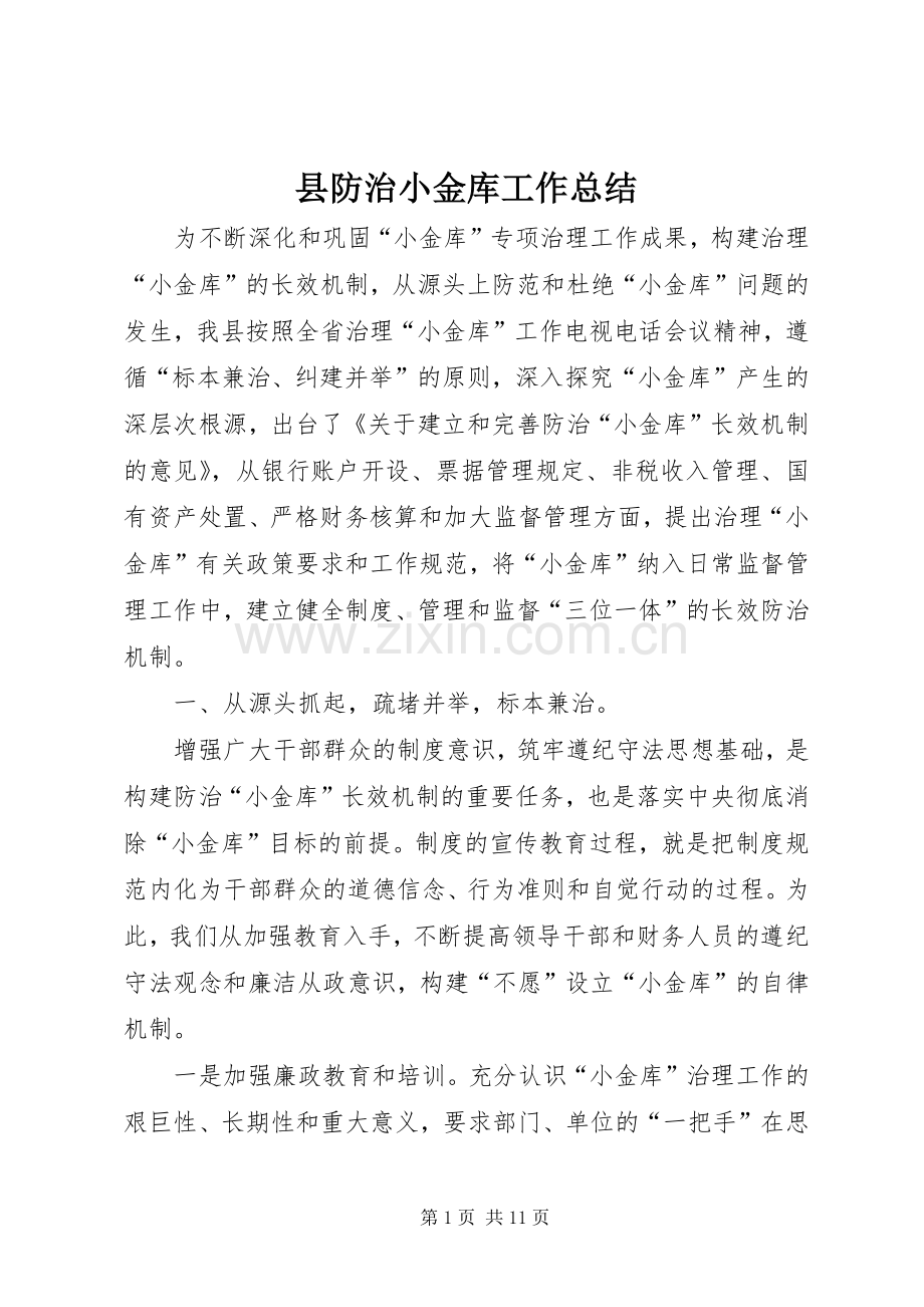 县防治小金库工作总结.docx_第1页