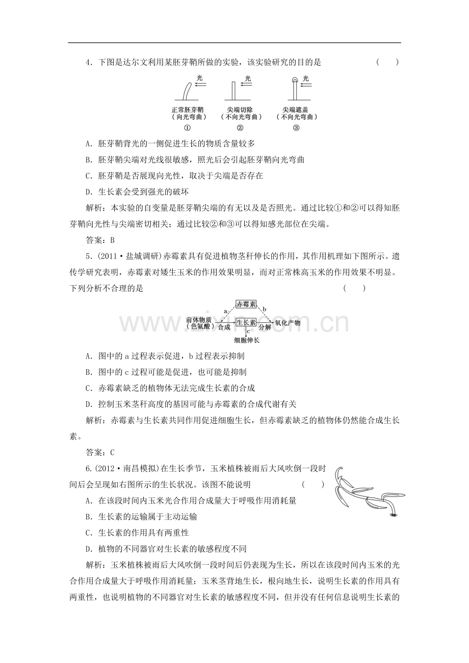 【三维设计】高三生物一轮复习-第二单元-课时活页作业.doc_第2页