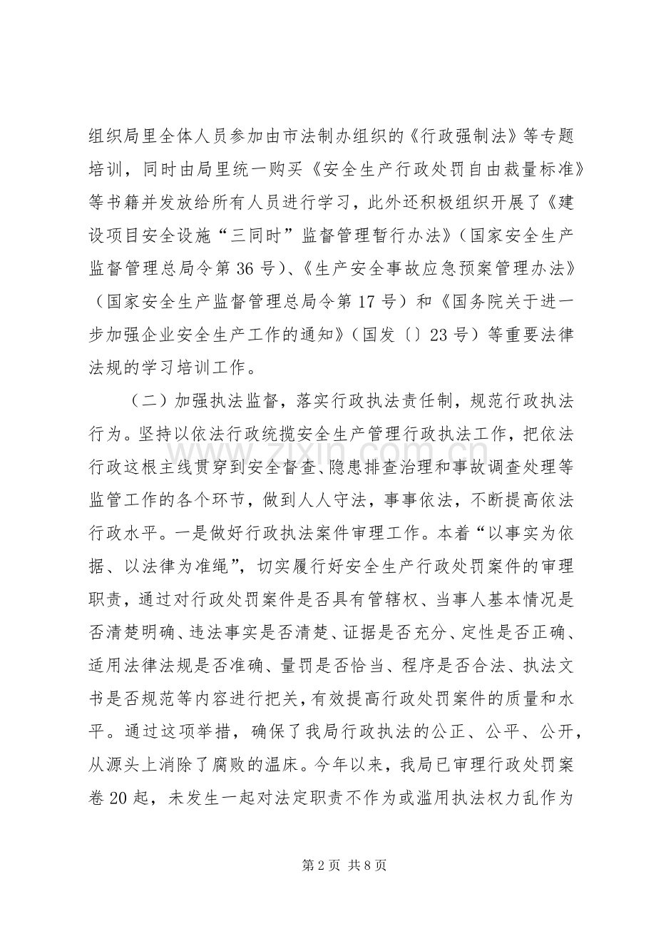 市安监局推行依法行政工作总结.docx_第2页