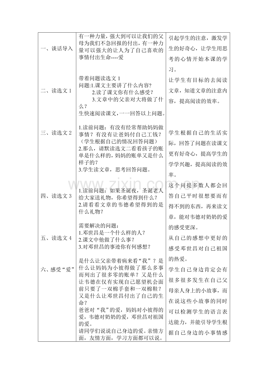 《爱让心灵绽放》群文阅读教学设计.doc_第2页