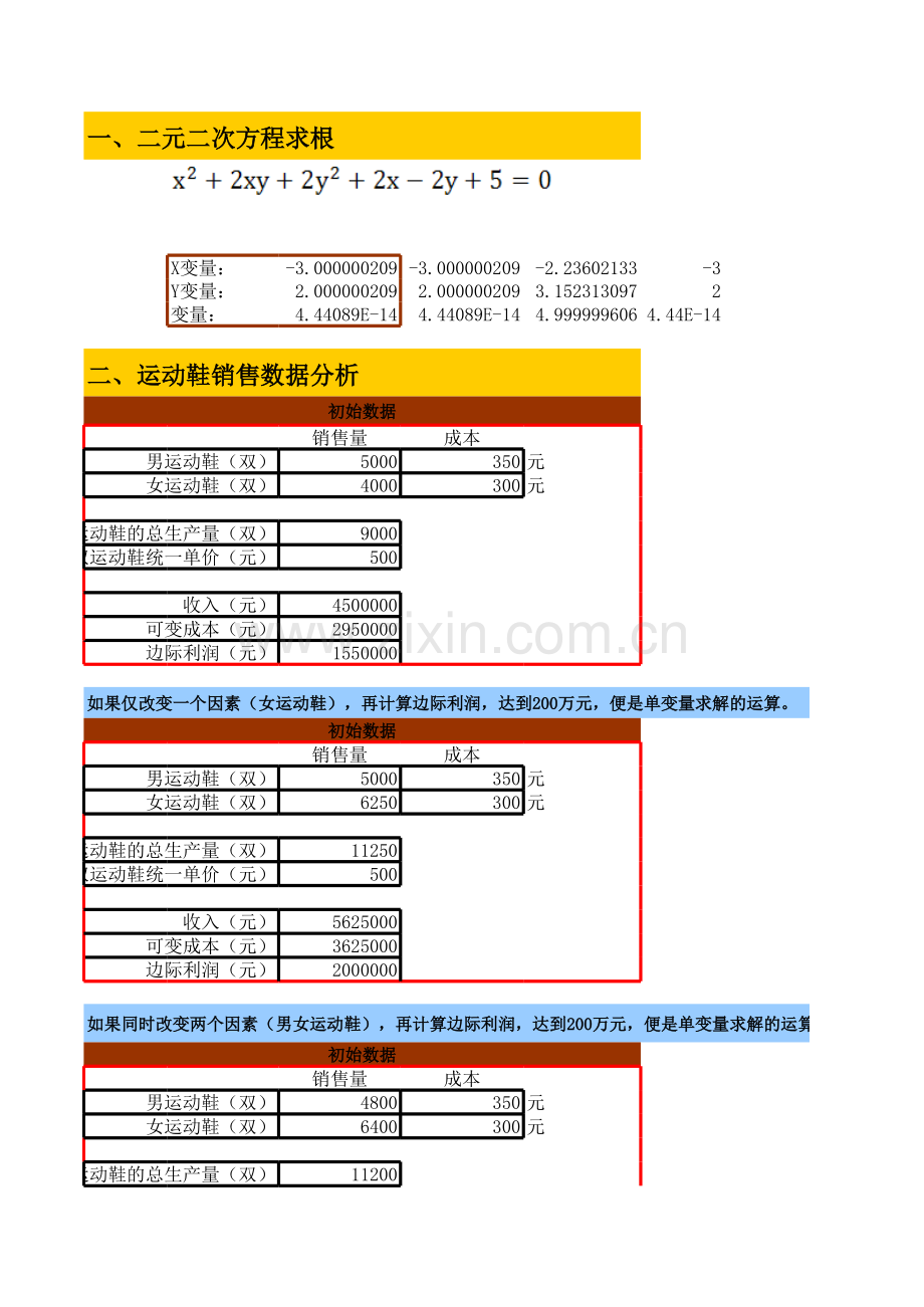 Excel(4)---规划求解多变量求解.xls_第1页