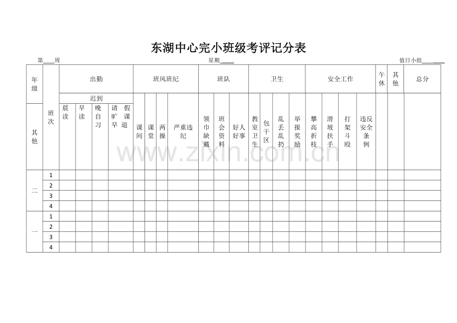 班级考评记分表.doc_第1页