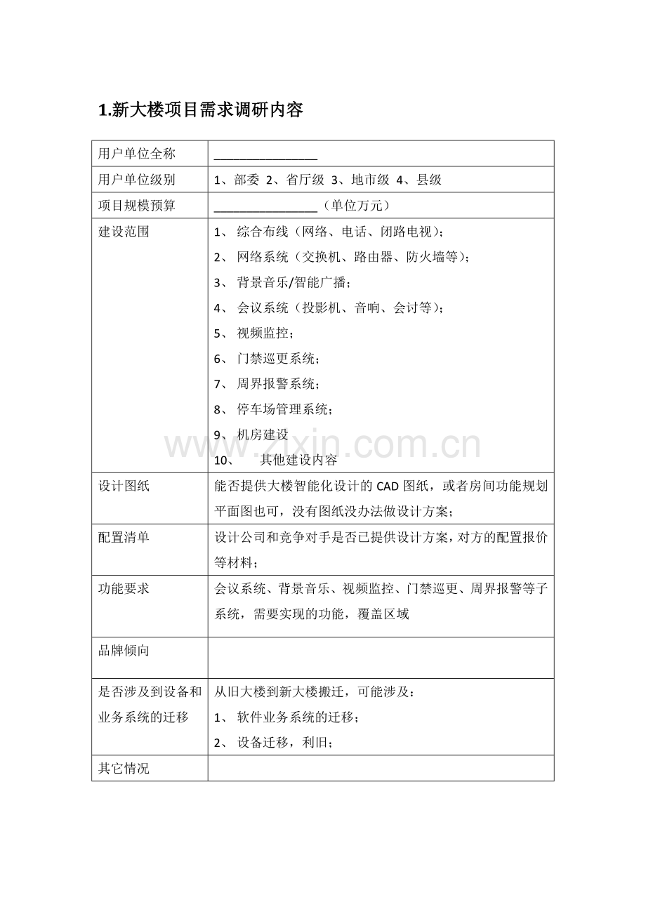 IT系统集成需求调研模板(初稿).docx_第2页