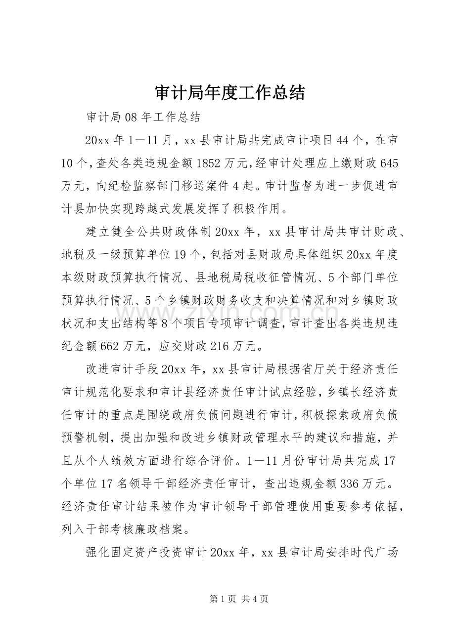 审计局年度工作总结_1.docx_第1页