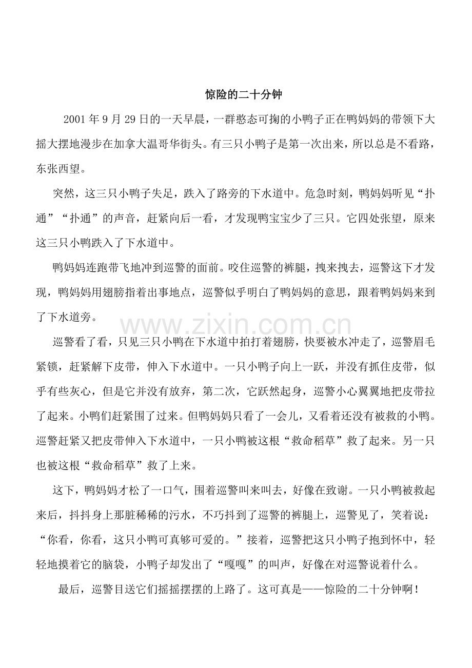 有惊无险的故事.doc_第1页