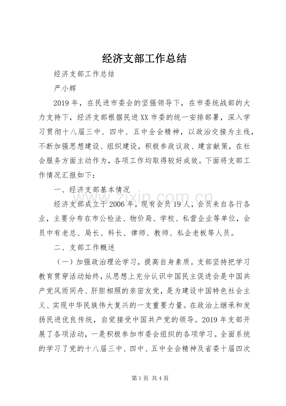 经济支部工作总结 .docx_第1页