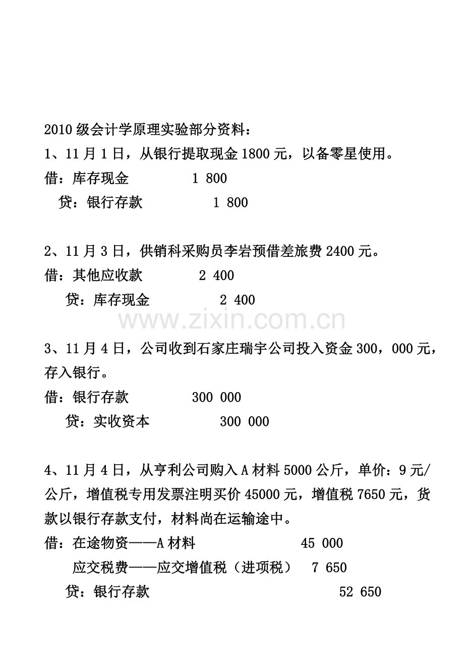 会计学原理实验部分资料.docx_第1页