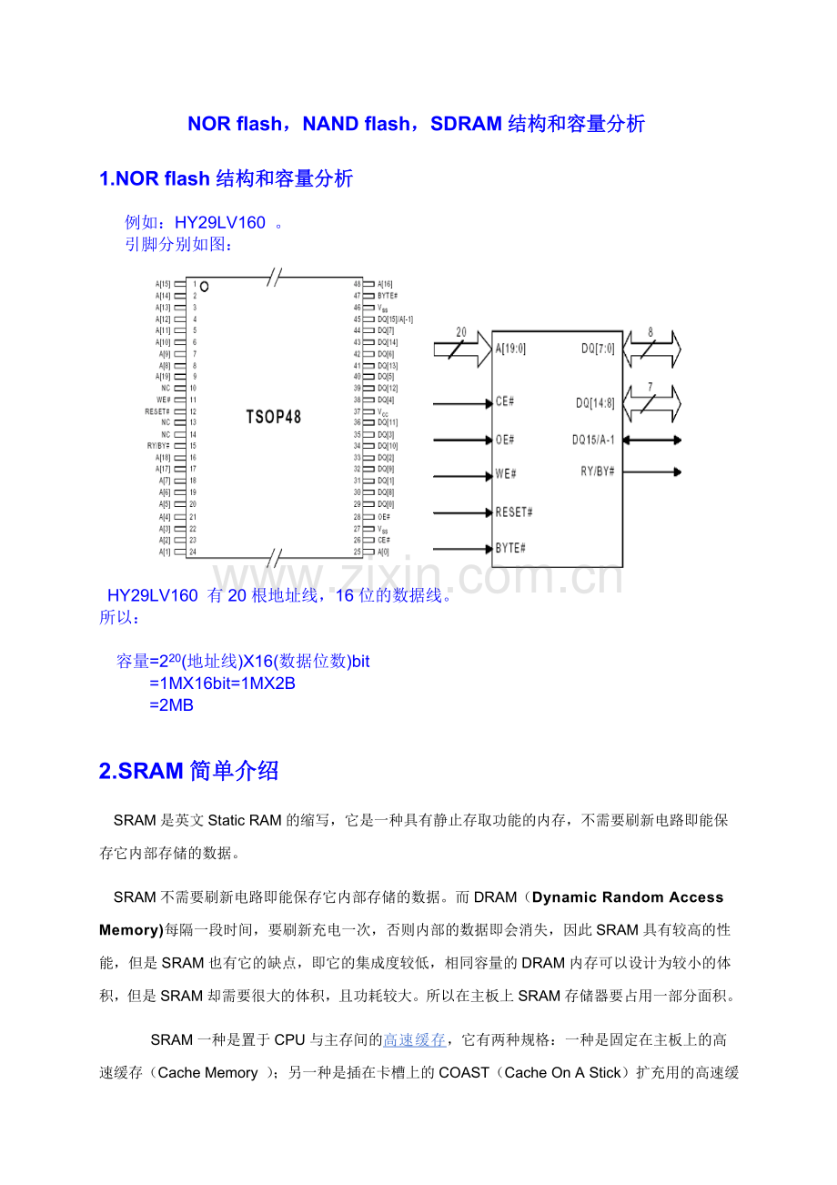 NOR--SRAM-SDRAM-NAND结构及容量计算.doc_第1页