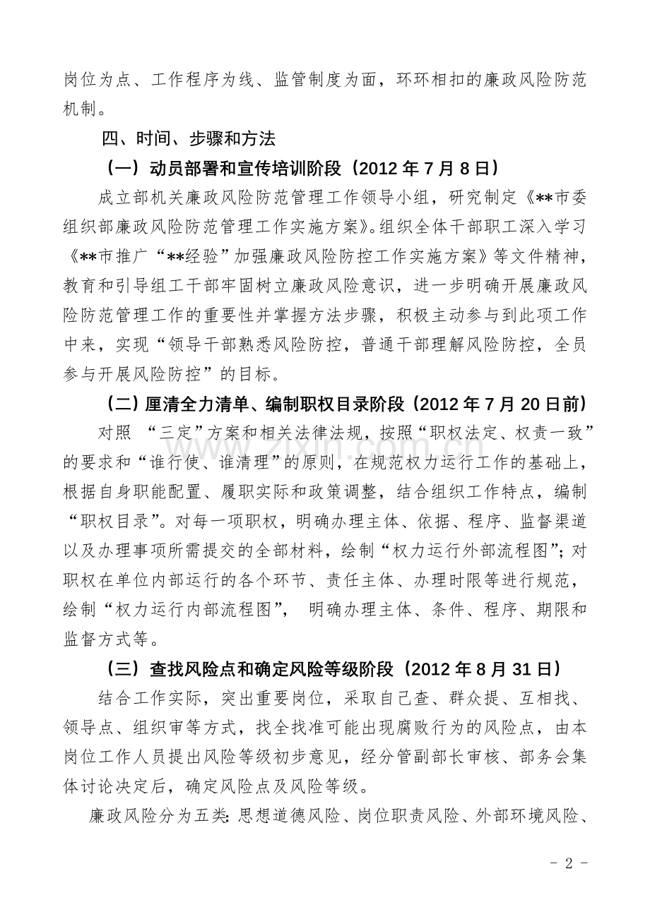 组织部廉政风险防范管理工作实施方案.doc_第2页