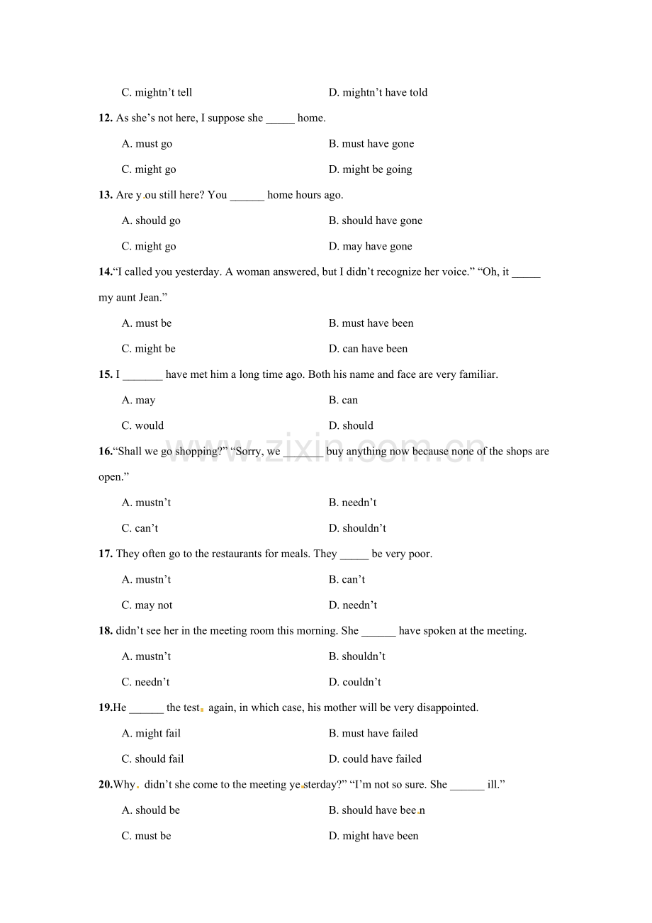 情态动词巩固练习.docx_第2页