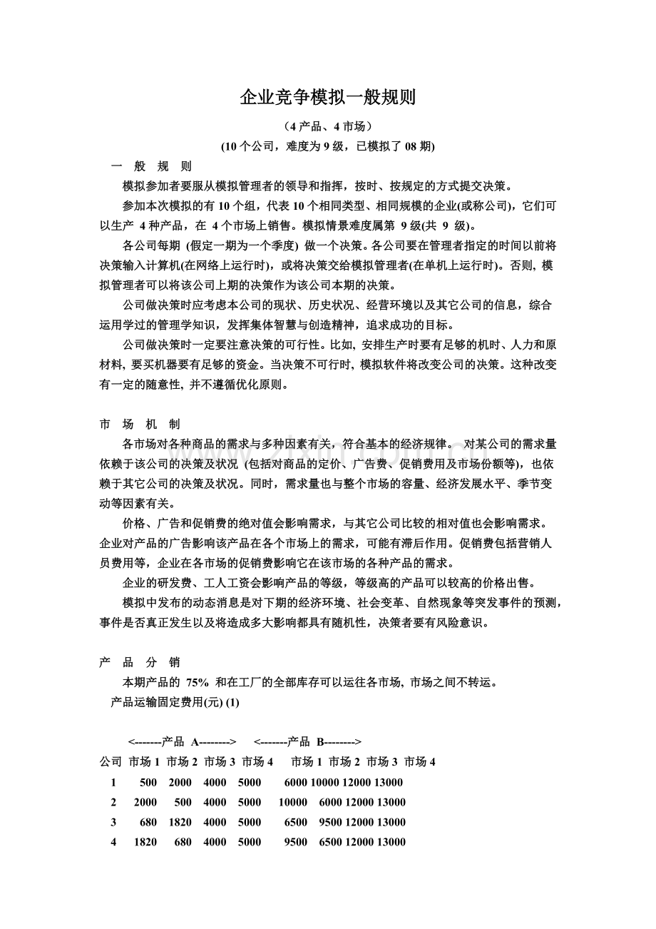 企业竞争模拟一般规则·创业大赛.docx_第1页
