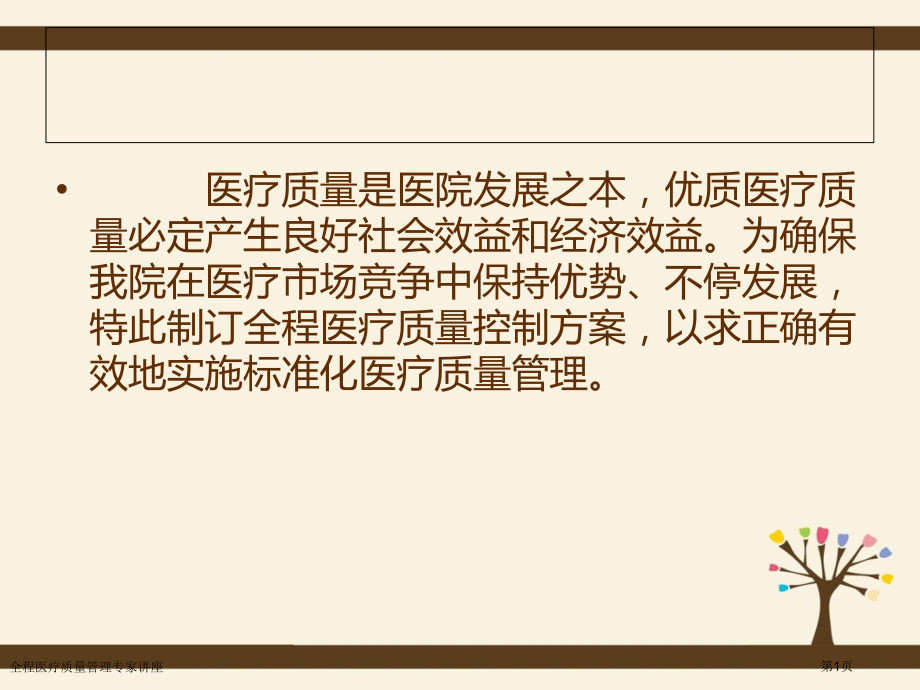 全程医疗质量管理专家讲座.pptx_第1页