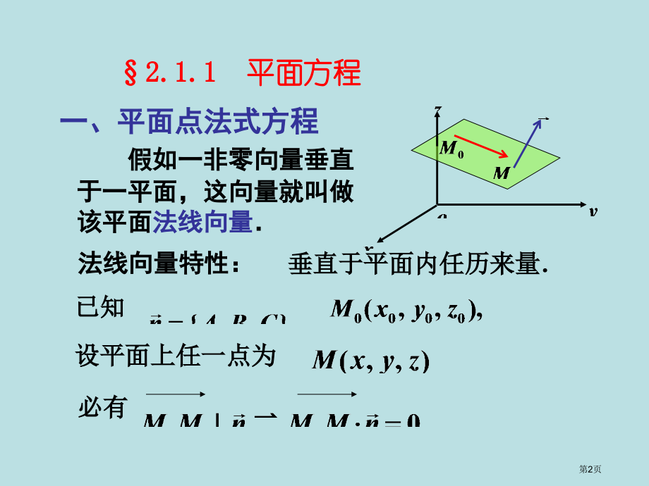 空间解析几何-空间的平面和直线公开课获奖课件.pptx_第2页