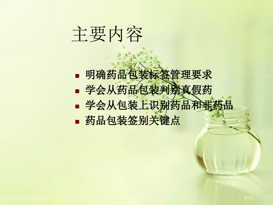 正式药品包装鉴别专家讲座.pptx_第1页
