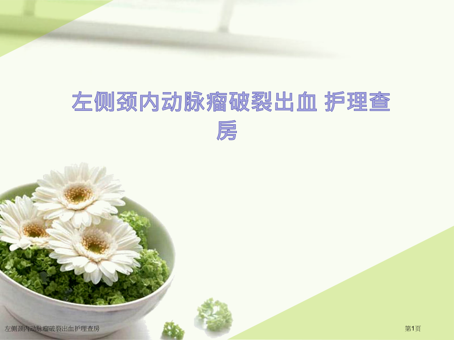 左侧颈内动脉瘤破裂出血护理查房.pptx_第1页