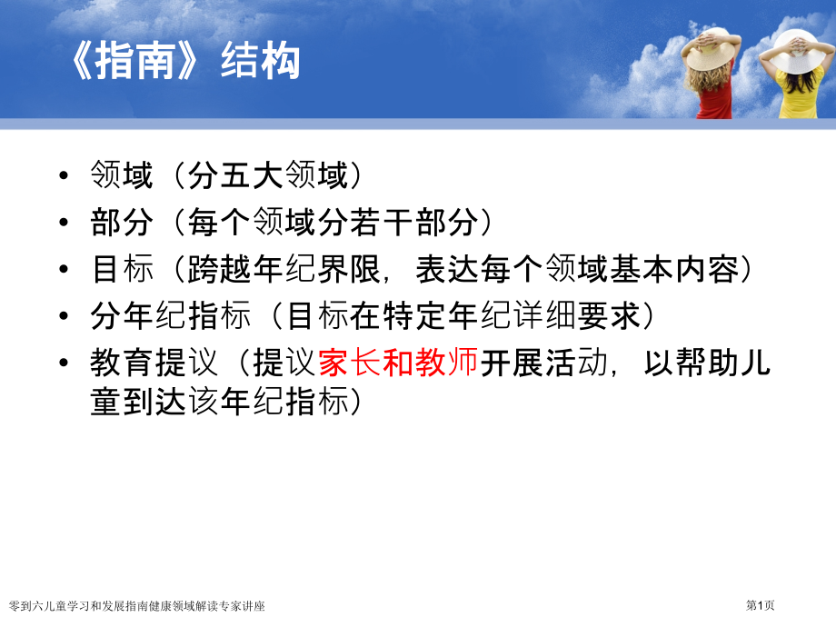 零到六儿童学习和发展指南健康领域解读专家讲座.pptx_第1页