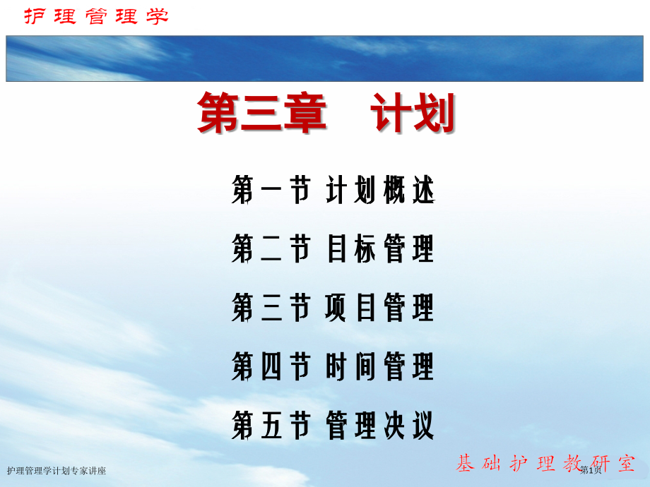 护理管理学计划专家讲座.pptx_第1页