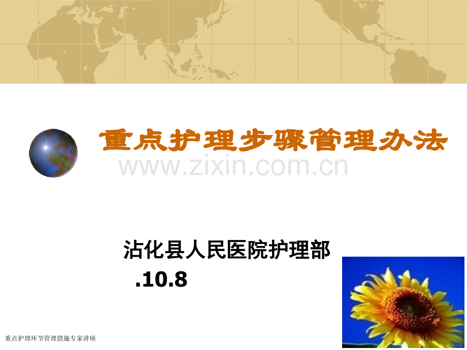 重点护理环节管理措施专家讲座.pptx_第1页