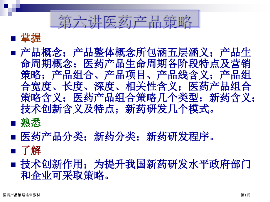 医药产品策略培训教材.pptx_第1页