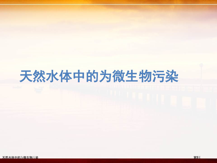 天然水体中的为微生物污染.pptx_第1页