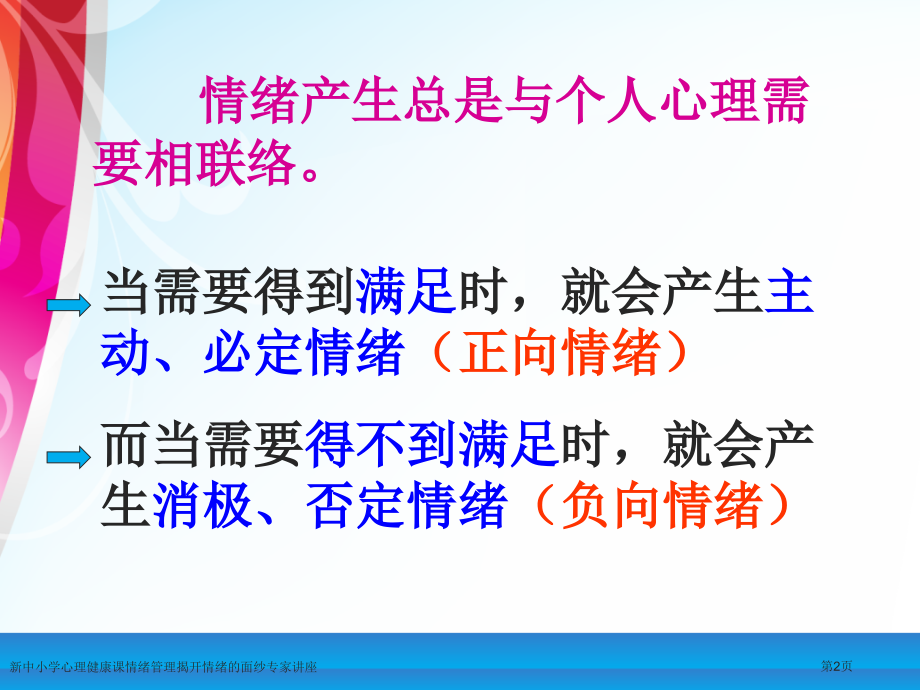 新中小学心理健康课情绪管理揭开情绪的面纱专家讲座.pptx_第2页