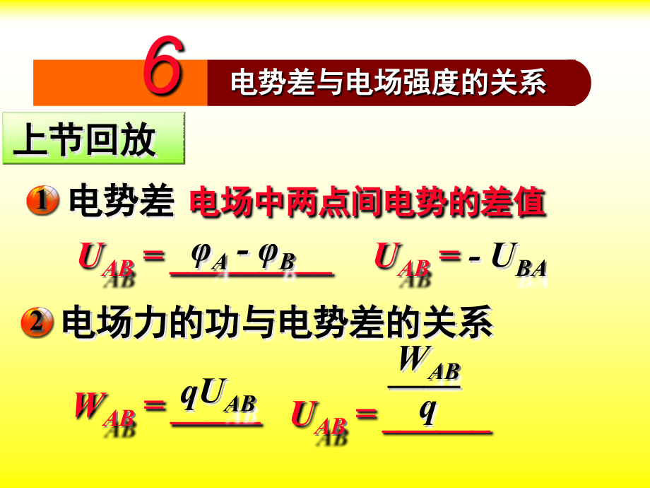 高中物理选修3-1电势差与电场强度的关系(课堂PPT).ppt_第1页
