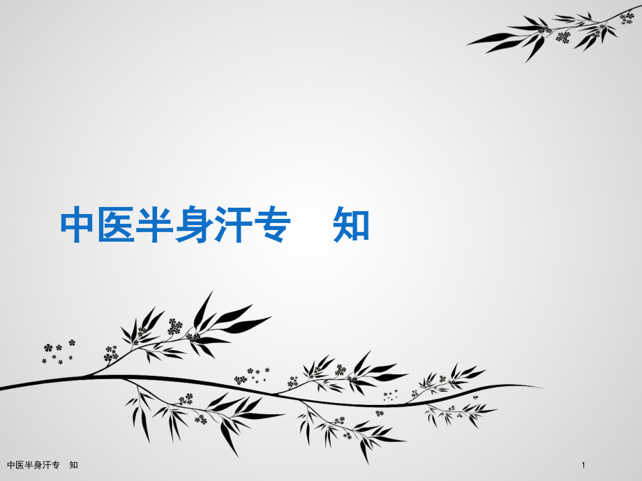 中医半身汗专题知识讲座.pptx_第1页