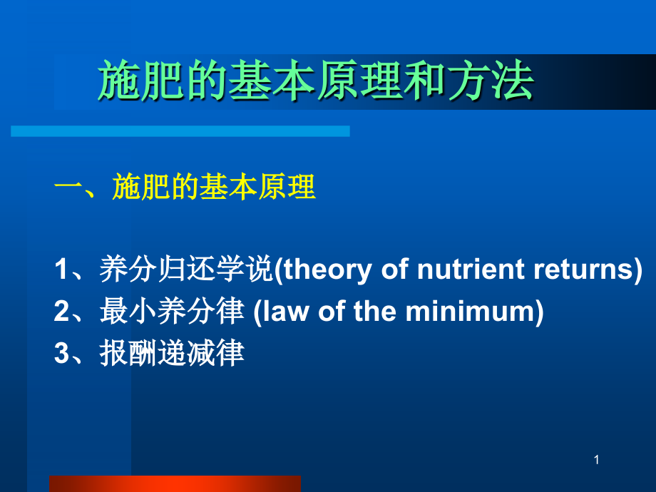 植物营养学施肥的基本原理和方法.ppt_第1页