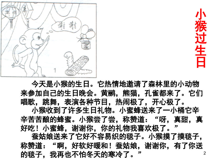 看图写话—小猴过生日(课堂PPT).ppt_第2页