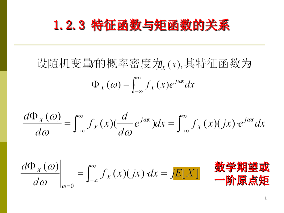 特征函数与矩函数的关系-写的非常不错(课堂PPT).ppt_第1页