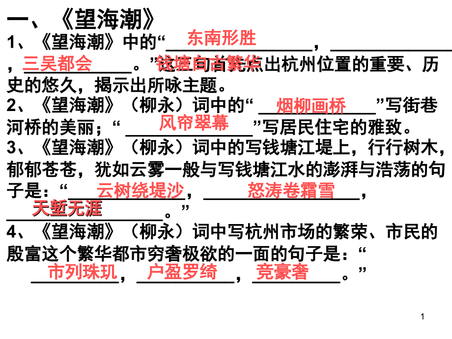 必修四默写及答案(课堂PPT).ppt_第1页