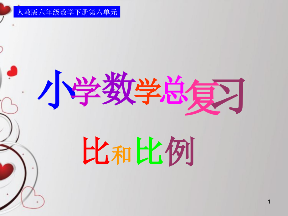人教版六年级数学下册整理和复习比和比例(课堂PPT).ppt_第1页