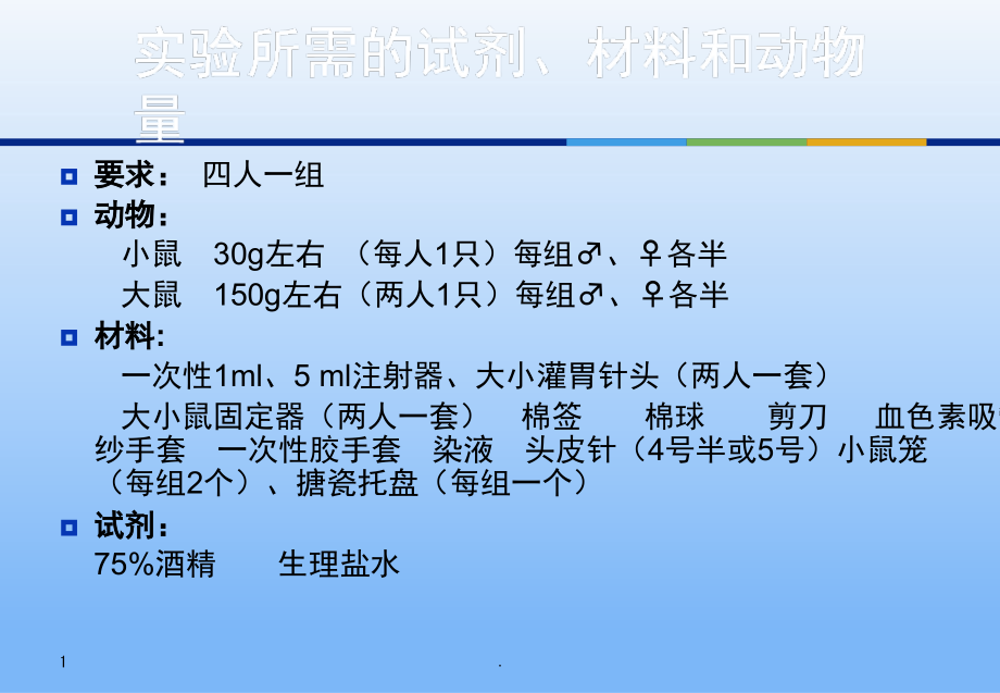 大小鼠实验动物的一般操作技术(课堂PPT).ppt_第1页