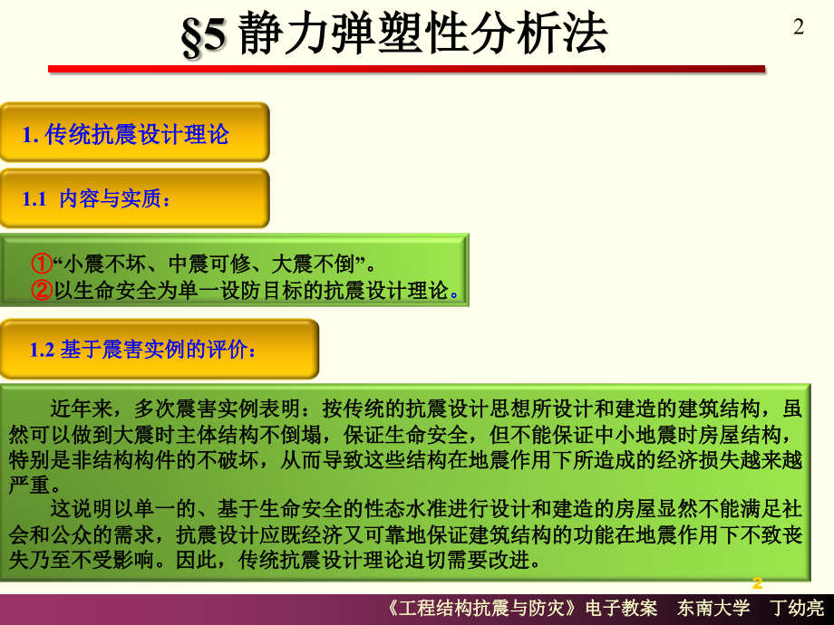 东南大学丁幼亮工程结构抗震分析-静力弹塑性分析法.ppt_第2页