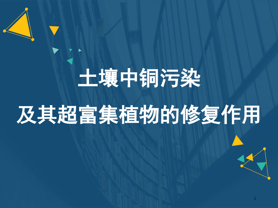 土壤中铜污染及其超富集植物的修复作用演示幻灯片.ppt_第1页