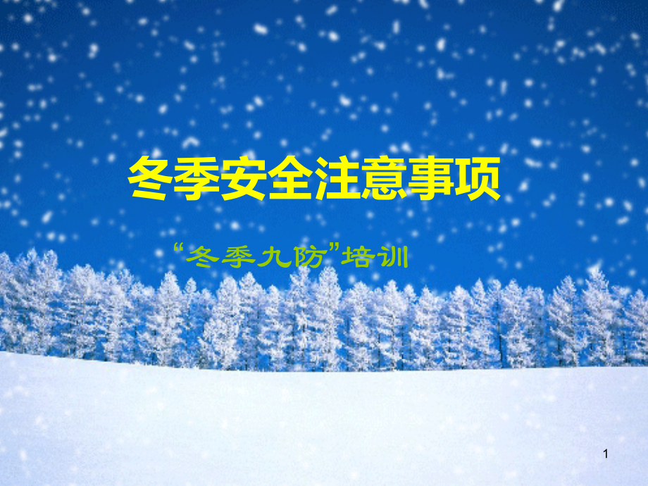 冬季九防安全培训.ppt_第1页