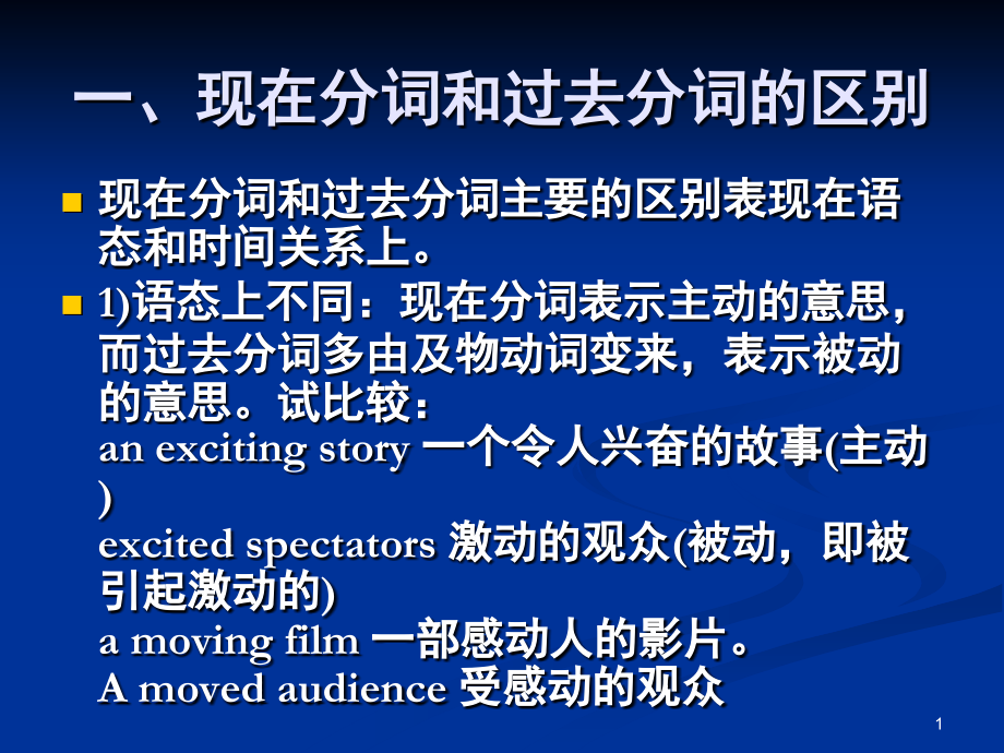 各非谓语动词之间的区别(课堂PPT).ppt_第1页