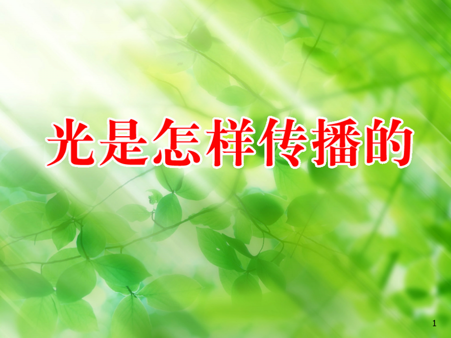 五年级光是怎样传播的(课堂PPT).ppt_第1页