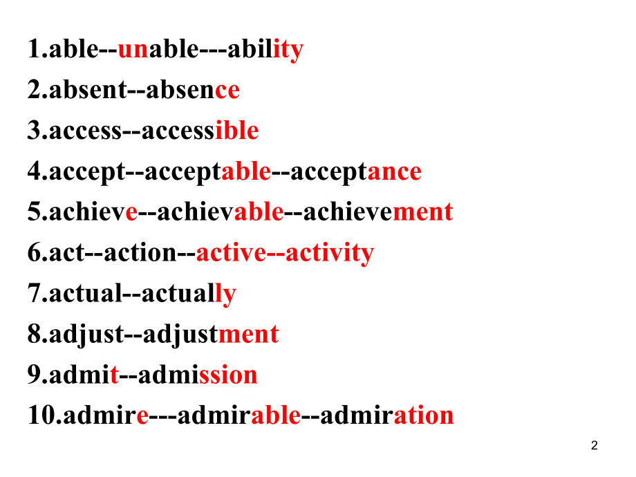 高考英语常考词词性转换(课堂PPT).ppt_第2页