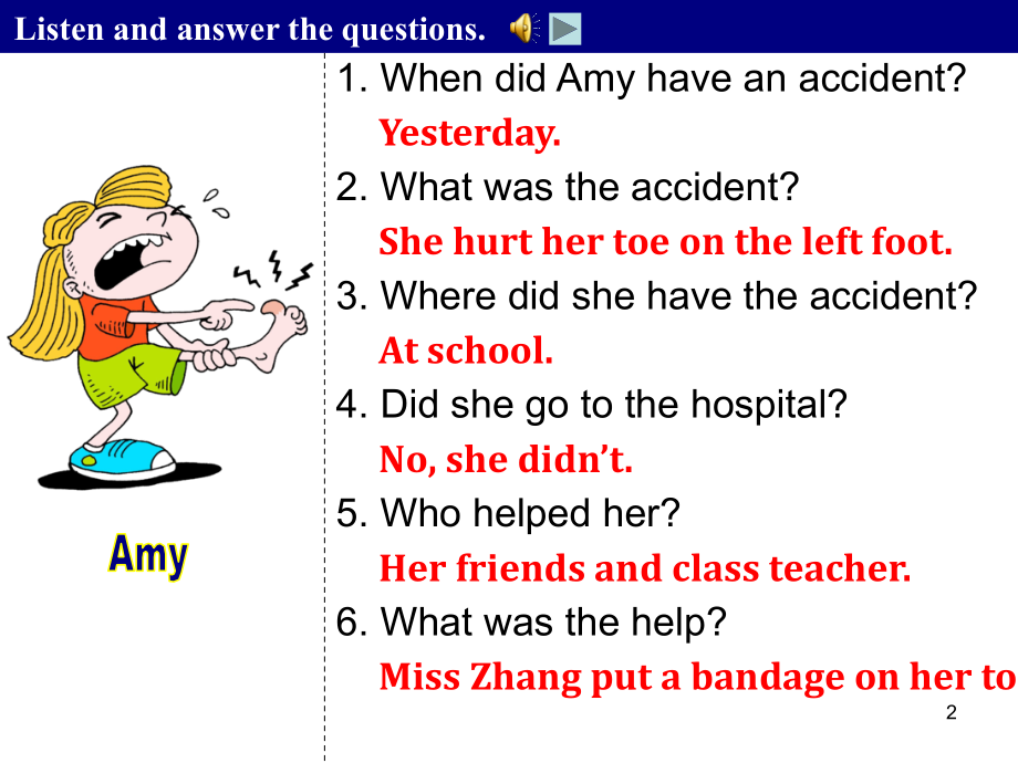 joinin六年级上Unit-4-Accidents--story-time(课堂PPT).ppt_第2页