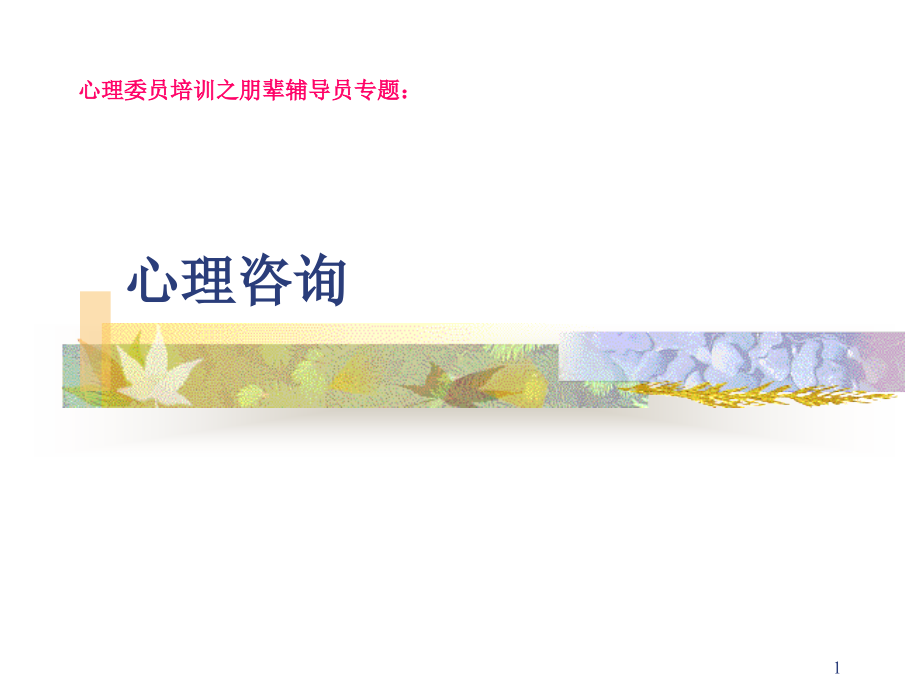 心理委员培训之朋辈辅导员专题(课堂PPT).ppt_第1页