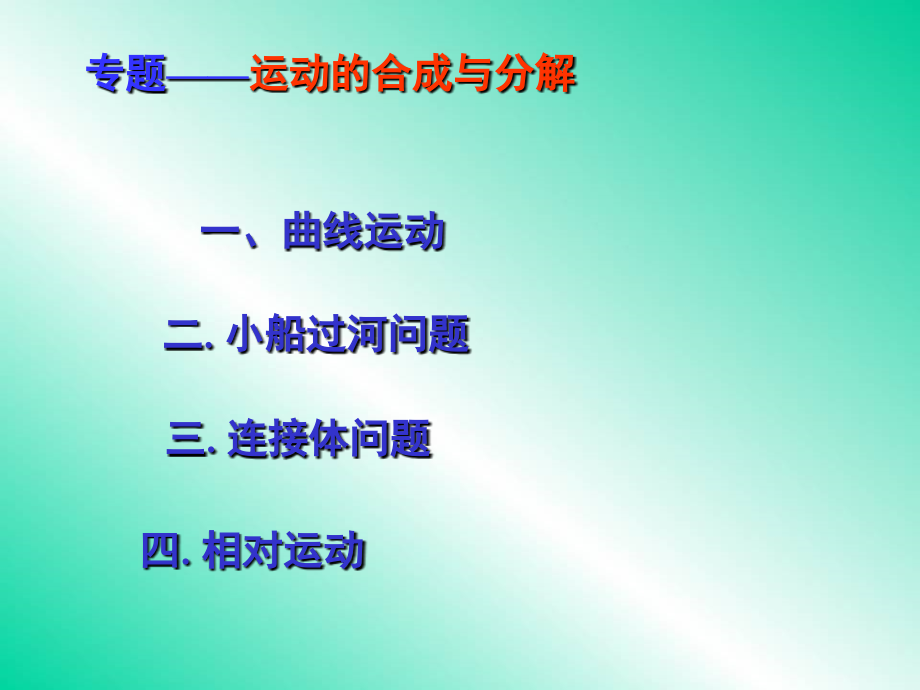 高一物理运动的合成与分解典型例题PPT文档.ppt_第1页