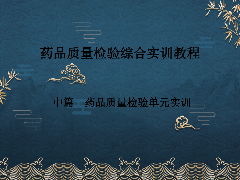 中篇--药品质量检验单元实训.ppt_第1页