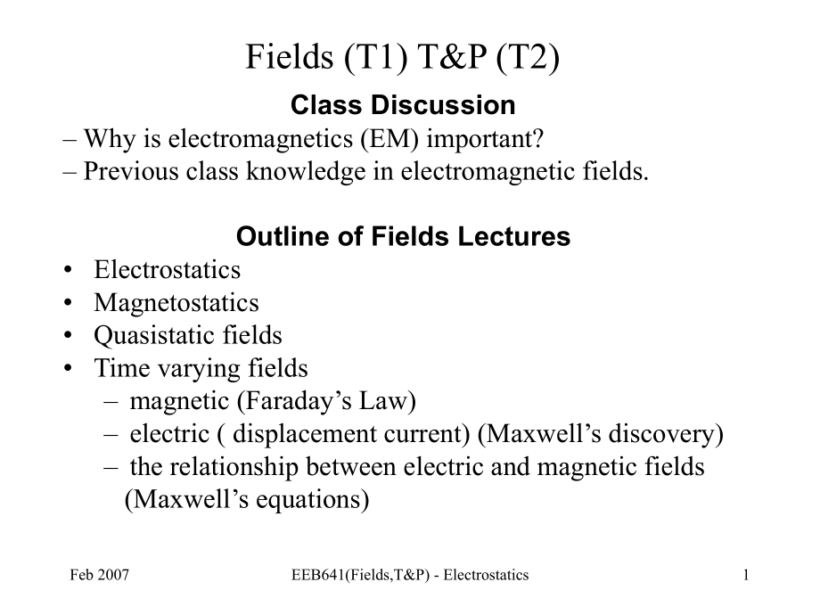 静电学教学教程电子教案.ppt_第1页