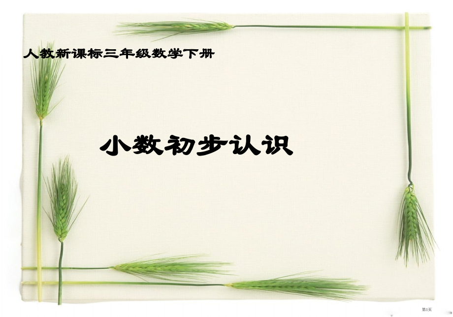 小数的初步认识2人教新课标三年级数学下册第六册市名师优质课比赛一等奖市公开课获奖课件.pptx_第1页