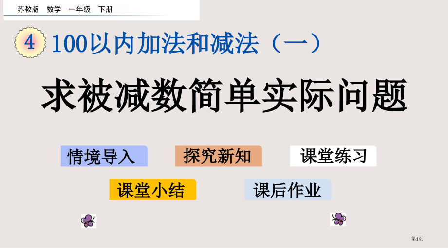 苏教版一年级下册4.4-求被减数的简单实际问题市公共课一等奖市赛课金奖课件.pptx_第1页