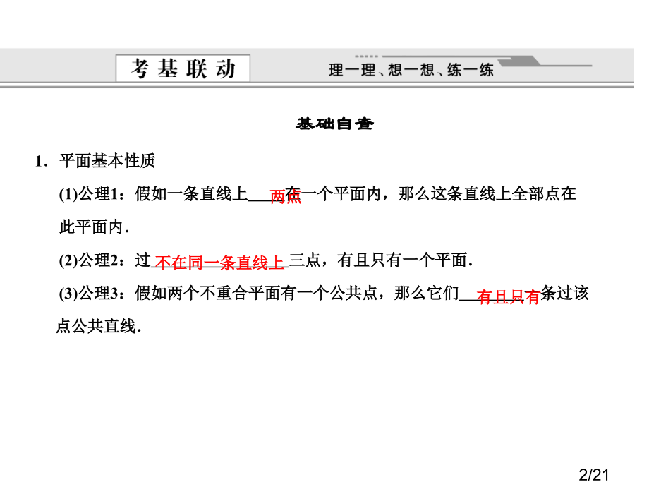 空间点直线平面之间的位置关系市公开课获奖课件省名师优质课赛课一等奖课件.ppt_第2页