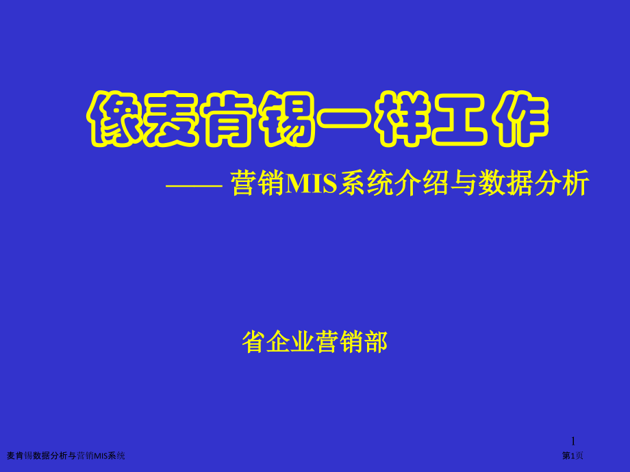 麦肯锡数据分析与营销MIS系统.pptx_第1页