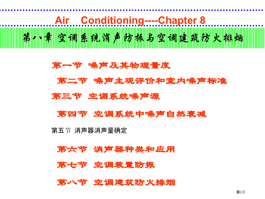 建筑设备空调系统的消声防振和空调建筑的防火排烟.pptx_第1页