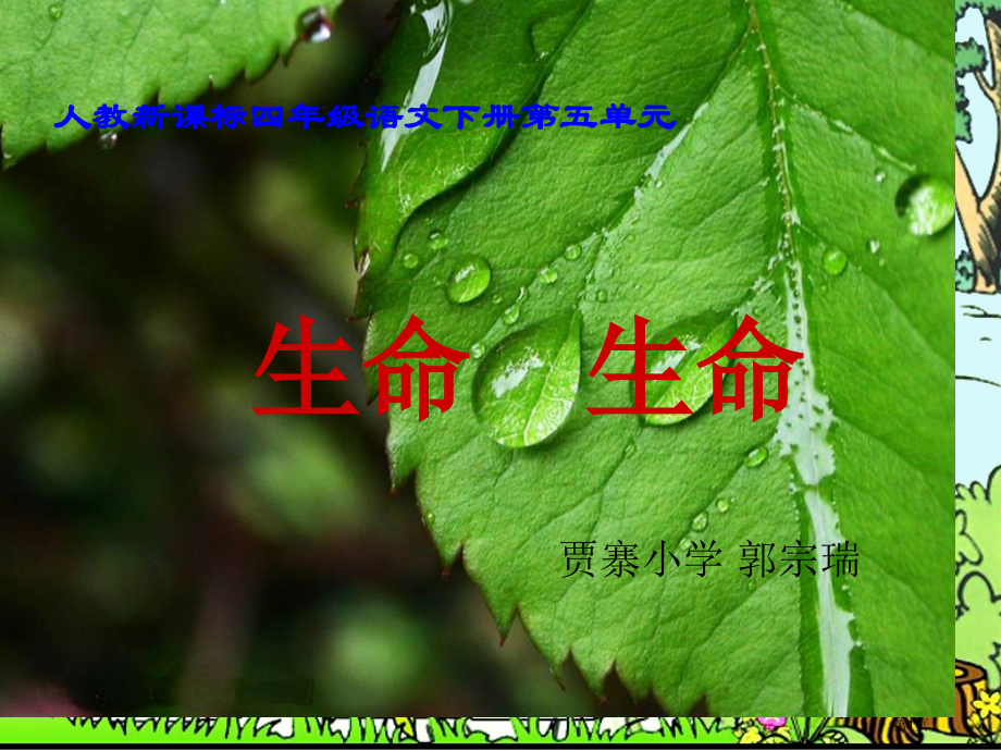 生命生命3人教新课标四年级语文下册市名师优质课比赛一等奖市公开课获奖课件.pptx_第1页